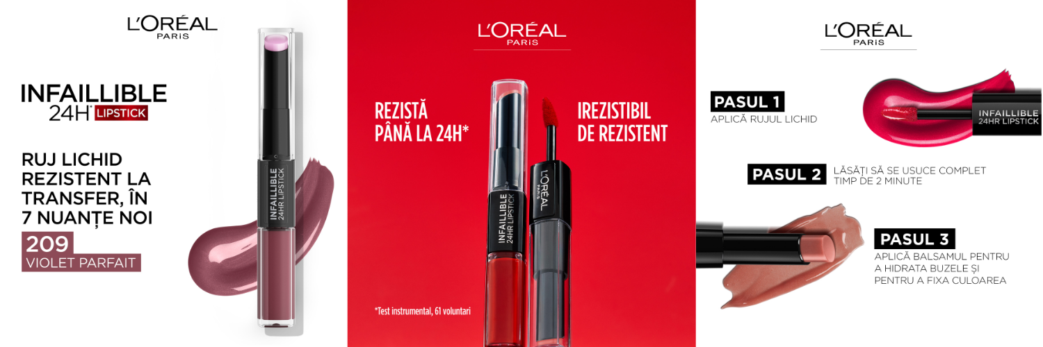 Ruj lichid rezistent la transfer, Infaillible 24H 2 Step, Violet Parfait